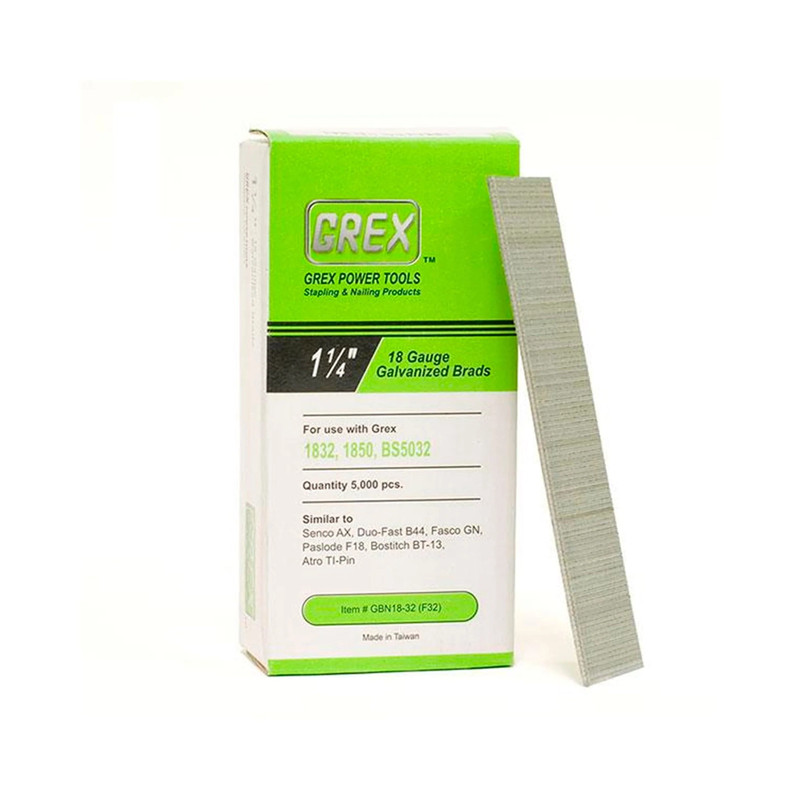 18 Gauge Galvanized Brad Nails - 5K Pack - Length:1-1/4"